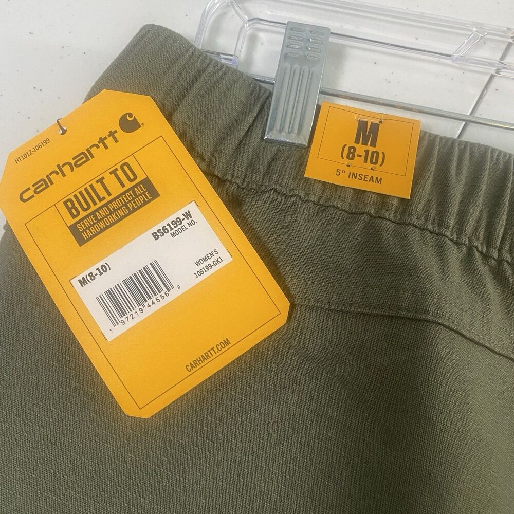 Carhartt Womens Force Ripstop Work Short 5" Green Size Medium NWT New - Picture 6 of 13